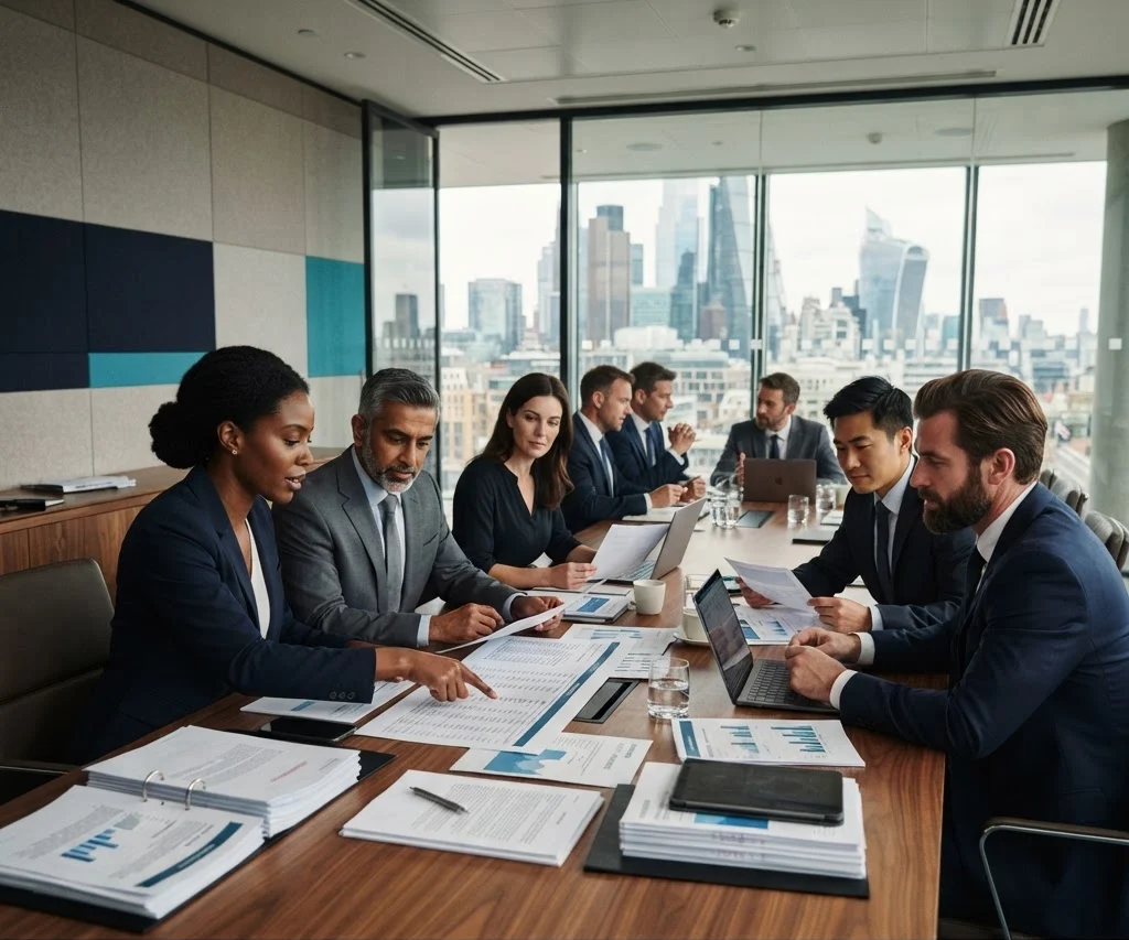 Banking consultants in a meeting