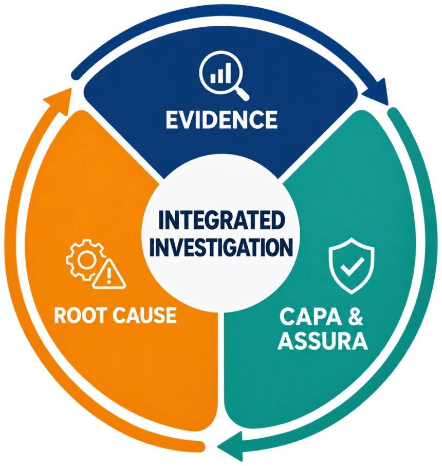 Integrated investigation: evidence, root cause, CAPA and assurance