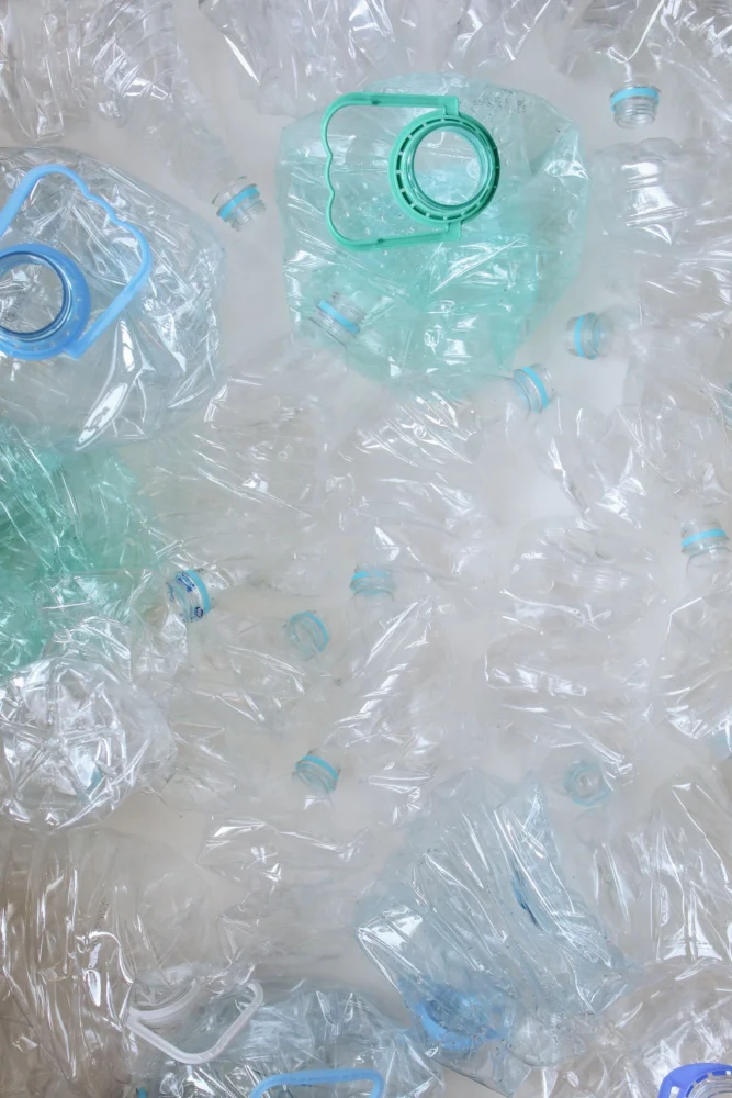 Plastic waste prepared for recycling