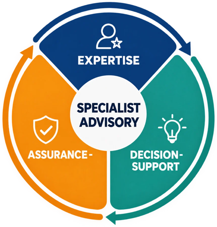 Specialist advisory: expertise, decision support and assurance
